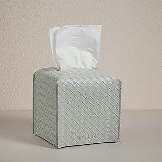 OLETHA Aesthetic Tissues Cube Box Cover, Square Tissue Box Holder, Weaving Textured, Grey