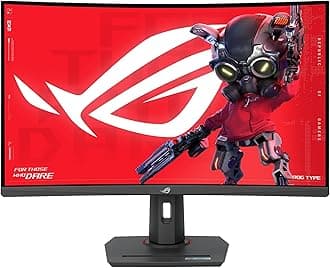 ROG Strix 32” 1440P USB-C Curved HDR400 Gaming Monitor (XG32WCMS) - QHD (2560x1440), 280Hz, 1ms, Fast VA, Extreme Low Motion Blur Sync, DisplayWidget, Tripod Socket, AI Gaming, 3 yr Warranty
