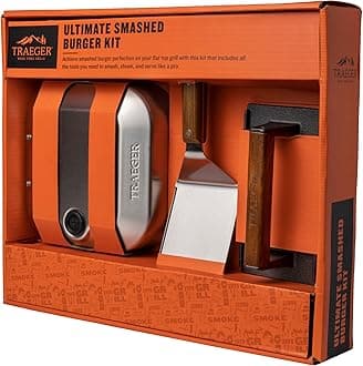 Grills BAC734 Ultimate Smashed Burger Kit, Griddle Tools, Steam Dome, Spatula, Burger Smasher Grill Accessory