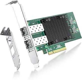 10Gb Network Card, 2x SFP+ Port, 10GbE NIC Compare to the Intel X710-DA2, Support Windows Server/Windows/Linux/VMware (Not Support Mac OS, Bypass Mode)