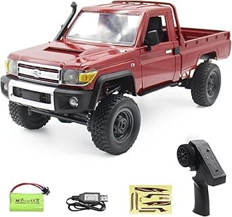 1/12 RC Crawler, Remote Control Pickup Car 4WD Land Cruiser Off Road for Adults with Proportional Throttle Steering 280 Brushed Motor Kids Gifts（RED