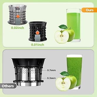 Cold Press Juicer, Juicer Machines with 5.3" Wide Feed Chute, Masticating Juicer for Whole Vegetables & Fruits, Juice Extractor Machine Easy to Clean, Grey