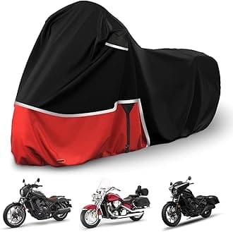 Waterproof Motorcycle Cover Replace for Honda Rebel 300 500 1100 and Shadow 750/ Vtx 1300 /Fury, 420D Oxford Cloth Motorcycle Cover for Snow Rain Dust Protection