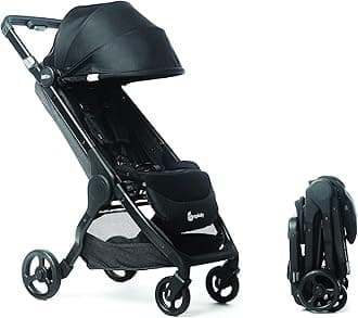Metro+ Compact Baby Stroller, Lightweight Umbrella Stroller Folds Down for Overhead Airplane Storage (Carries up to 50 lbs), Car Seat Compatible, Black