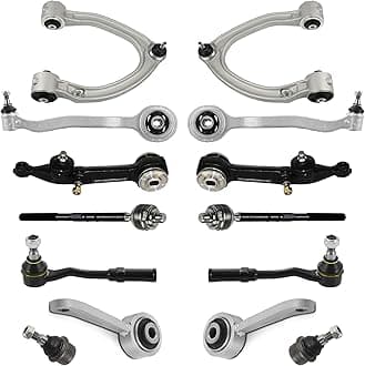 Suspension Front Control Arm Kit 14 Pcs Compatible with 2000-2006 Mercedes Benz S Class W220 S350 S430 S500 S600 Upper and Lower Control Arm with Ball Joints, Tie Rod End, Sway Bar Link