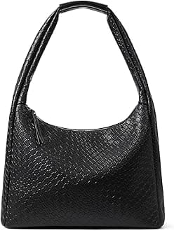 BostantenPurses for Women Woven Shoulder Bag Vegan Leather Hobo Designer Handbags