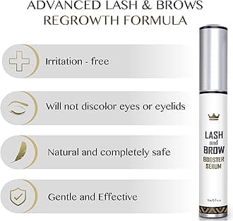 Natural Lash Growth Serum - Eyebrow Growth Enhancer - Eyelash Booster to Grow Longer Eyelashes - Lash Boost & Brow Enhancing Serum