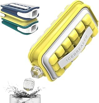 POP – Make and Serve Ice Without Ever Touching The Ice - The Sanitary Ice Tray for Freezer - NO Spills Silicone Ice Cube Tray with Lid - Ice Cube Maker Makes 18 Ice Cubes Pale Lemon