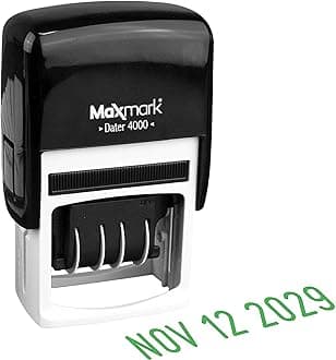 MaxMark Dater 4000 Self Inking Date Stamp - Green