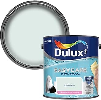 Dulux 500001 Easycare Bathroom Soft Sheen Emulsion Paint For Walls And Ceilings - Jade White 2. 5 Litres