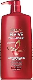 L’Oréal Paris Elvive Color Vibrancy Protecting Shampoo, for Color Treated Hair, Shampoo with Linseed Elixir and Anti-Oxidants, for Anti-Fade, High Shine, and Color Protection, 28 fl. oz.