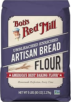 Artisan Bread Flour, 5lb (Pack of 1) - Vegan, Kosher, Unbleached, Unbromated
