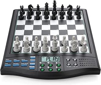 Talking Chess Academy Electronic Chess Board, Smart Chess Board with Voice Teaching System, Computer Chess Game with Strong Magnetic Pieces, 1-2 Player, Electronic Chess Set - Simple Portable Travel