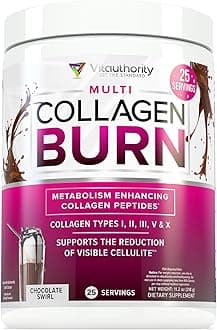 Collagen Peptides Powder Weight Loss Supplements | Hydrolyzed Beauty Complex for Women, Hair Skin Nails | Fat Burning Support | Chocolate Flavored 25 Servings