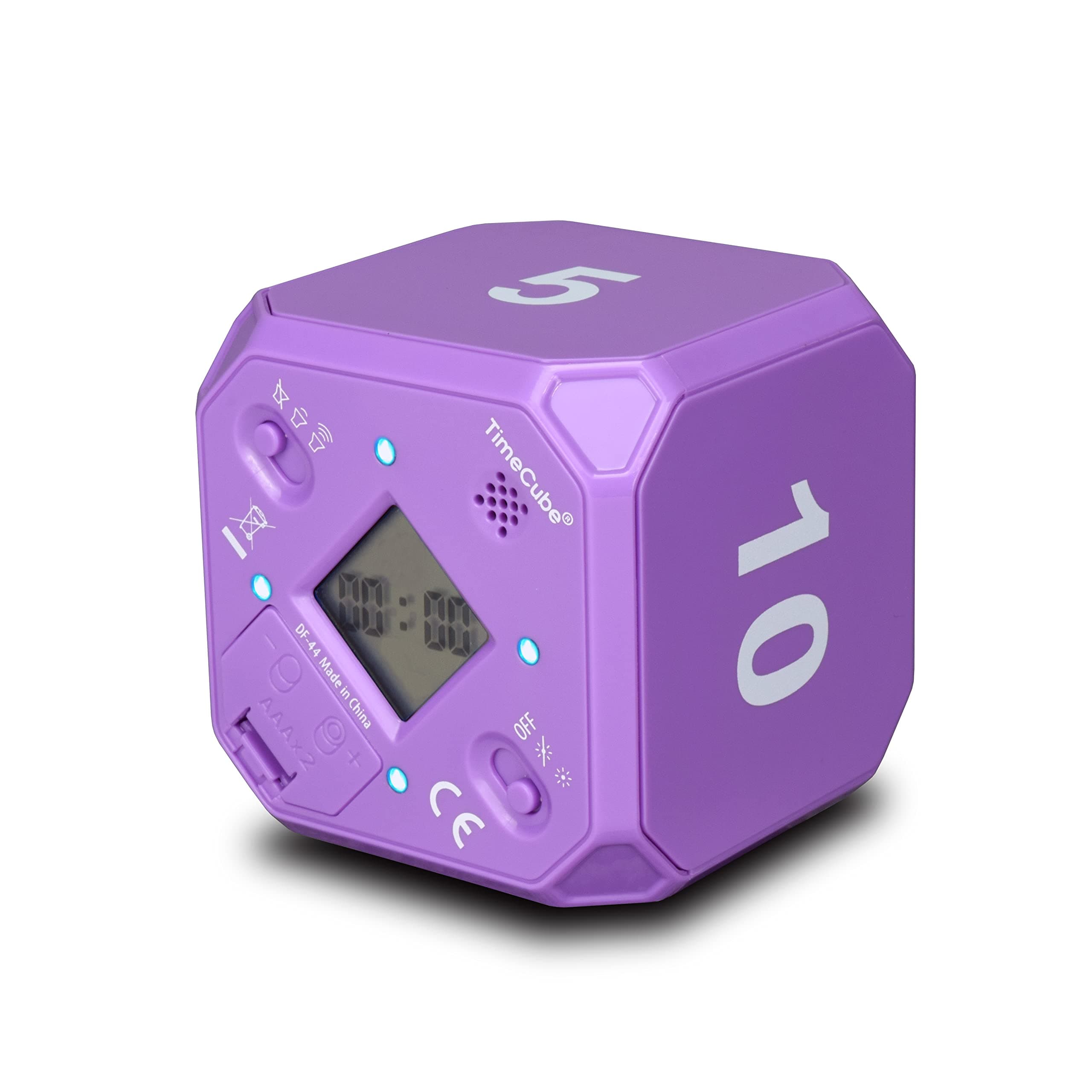 TimeCube Plus Preset Timer with Silent LED Alarm Mode for Time Management in The Classroom, Office, Kitchen, and Homeschool for Kids and Adults (Purple - 5, 10, 20, 30 min)