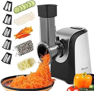 Homdox Electric Vegetable Graters Professional Salad Maker, Electric Slicer Shredder Graters for Kitchen, Gratersr/Chopper/Salad,Electric Salad machine for Vegetables Carrot Cheese Black