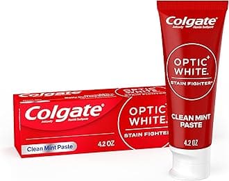Optic White Stain Fighter Teeth Whitening Toothpaste, Anticavity Fluoride Toothpaste for Whitening Teeth, Helps Remove Daily Surface Stains, Clean Mint Paste, 4.2 oz
