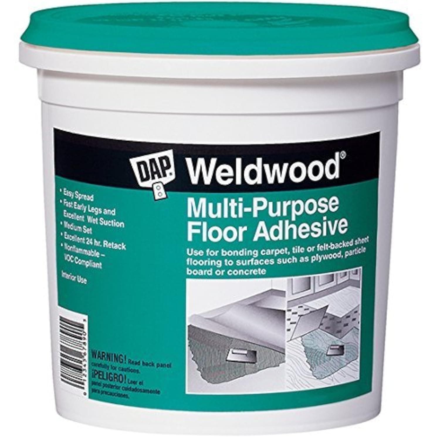 2-Pack 00141 Multi-Purpose Floor Adhesive, 1-Quart