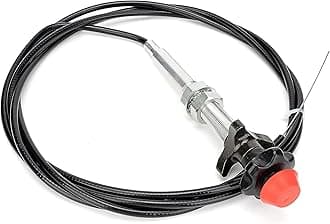 Qagea 55204 Control Cables with 2 in Black Knob, Locking Throttle Cable Replacement for Dorman, 10Ft. Length