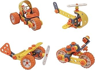 Enginero Mechanical Kit for Kids | Plastic Construction Engineer Toys | STEM Toy Set for Boys & Girls, Age 4+ | Level 1 (63 Pcs)