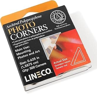 Infinity 0.625" Clear Acid-Free Archival Photo Corners Self Adhesive, Pressure Sensitive, Non-Yellowing, Mounting for Pictures, Scrapbook, DIY, Displaying Posters (Pack of 500)