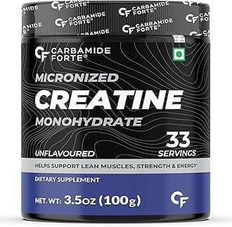 Micronised Creatine Monohydrate Powder 33 Servings – 100g | Creatine Supplement Powder Unflavoured for Lean Muscle Volumization, Strength & Energy