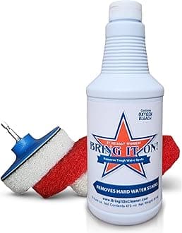 Bring It On Cleaner : 470ml Plus Scrubbing Drill Pads, Water Stain Remover and Shower Door Remove Mould and Mildew with Ease