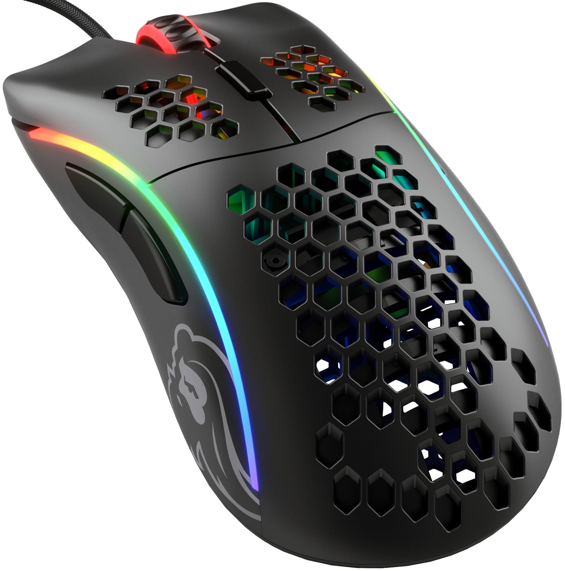 Gaming Model D Wired Gaming Mouse - 68g Superlight Honeycomb Design, RGB, Ergonomic, Pixart 3360 Sensor, Omron Switches, PTFE Feet, 6 Buttons - Matte Black