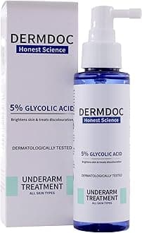 DermDoc 5% Glycolic Acid Underarm Brightening Spray Treatment (100 Ml)|Multipurpose Exfoliating Toner For Dark Spots On Face & Body|Helps With Dark Neck & Knees,Strawberry Legs With 5% Salicylic Acid