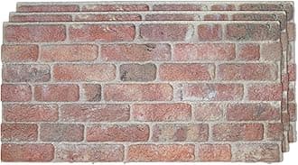 IZODEKOR 3D Wall Panels Brick Effect - Cladding, Stone Look, Styrofoam Facing for Living Room, Kitchen, Bathroom, Balcony, Bedroom and Back of Counter | Stone Bridge (3 Piece Panel) | Covers 16 sq ft