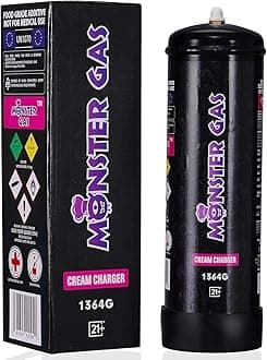 Whipped Cream Charger Nitrous Oxide Tank 2.2L N2O Whip Cream Charger 1364g, Pack of 1
