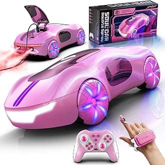 - Gesture Sensing Remote Control Car, Drift RC Stunt Car with Light Spray & Sound, 2.4GHz Hobby RC Cars Toy for Kids, 360° Rotate, Birthday Gifts for Boys Girls 6-12（Pink）