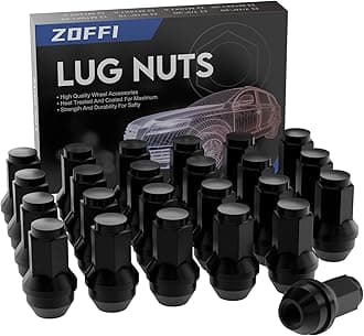 ZOFFI 24pcs M14x2.0 One-Piece Black OEM Factory Style Large Acorn Seat Lug Nuts Replacement for 2003-2014 Ford F150 Expedition Lincoln Navigator Factory Wheels