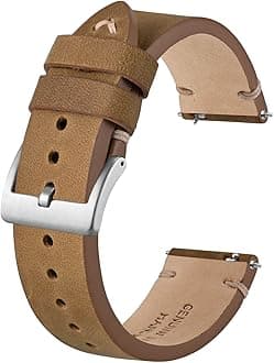 BISONSTRAP Distressed Leather Watch Strap, Watch Replacement Bands for Men, Quick Release Spring Bars, Band Width 18mm 19mm 20mm 22mm 24mm