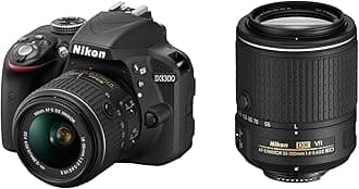 Nikon D3300 Digital SLR Camera - Black (24.2 MP, 18-55 mm VR II and 55-200 mm VR II Lens Kit)