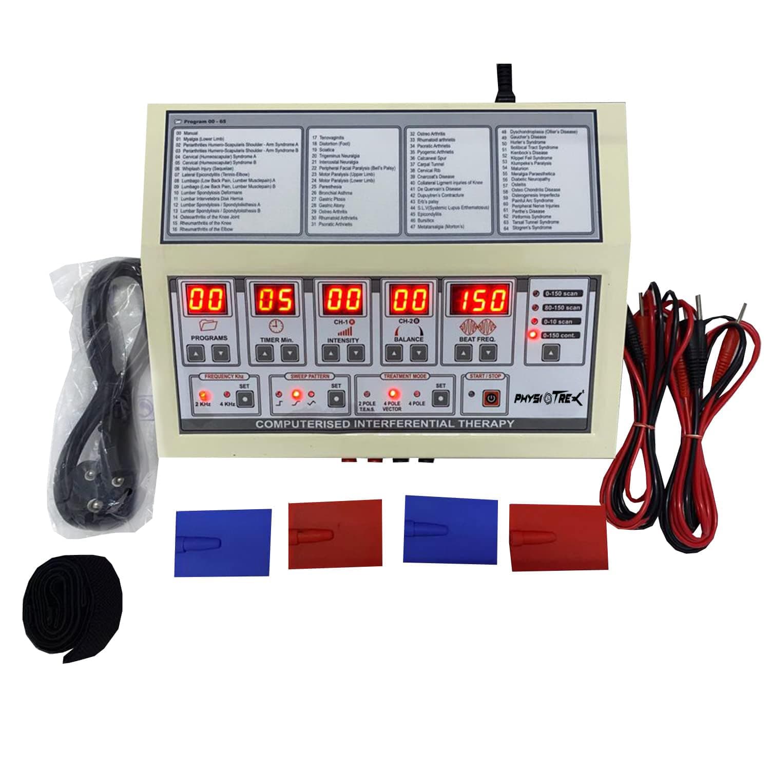 Physiotrex Computerised IFT Machine 29 Program (Interferential Therapy)