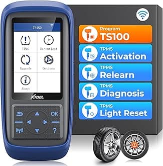 TP150 TPMS Programming Tool, Universal TPMS Relearn/Reset/Activate Tool(315/433MHz), Tire Sensor Programmer for XTOOL TS100 Only, Tire Pressure Monitoring System Diagnostic Tool