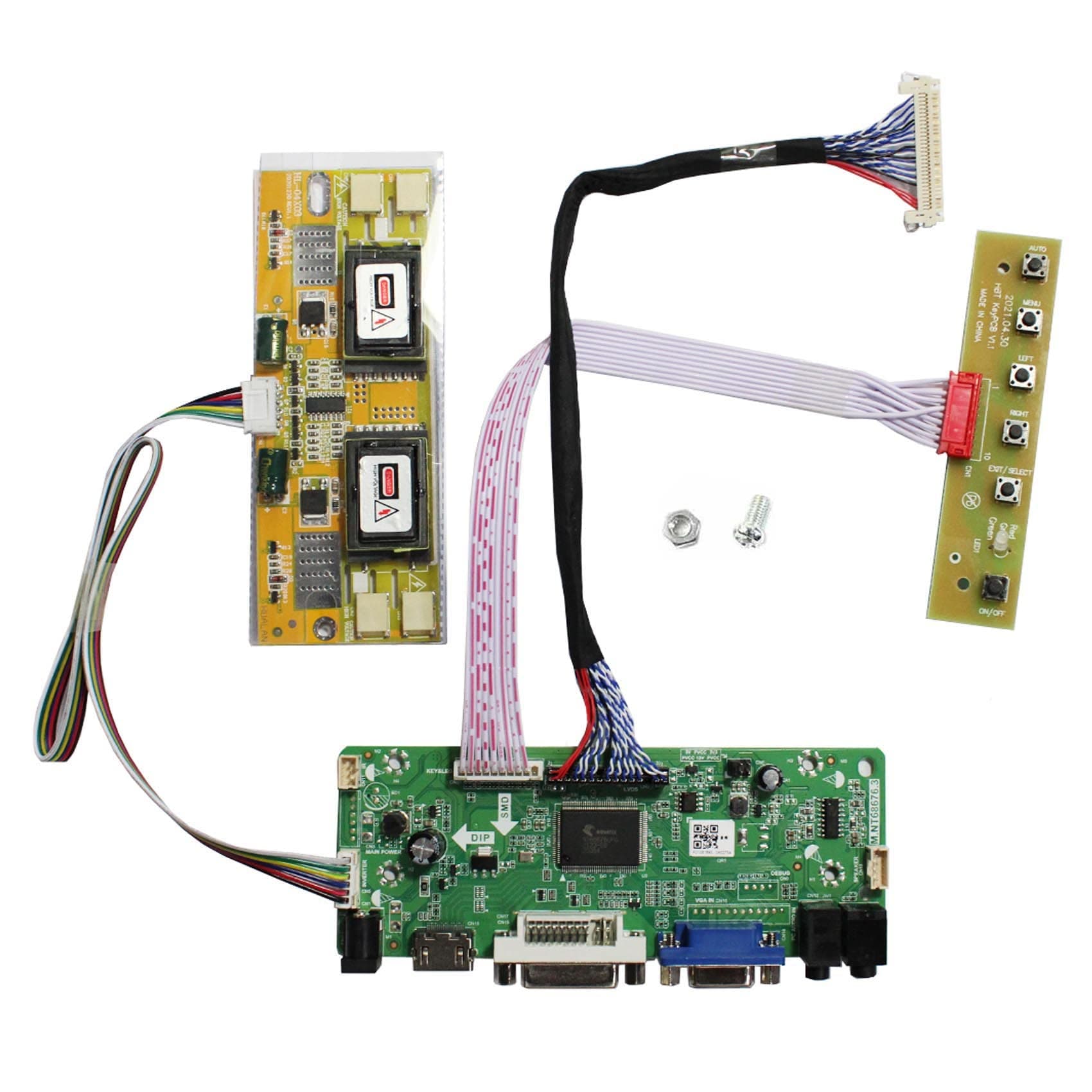 VSDISPLAY H/DMI+VGA+DVI+Audio Input LCD Controller Board For HSD190MEN4 M170EN06 17" 19" 1280x1024 4CCFL 30Pins LCD Panel
