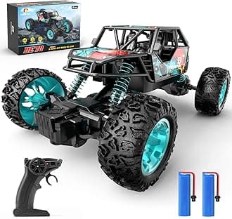 DEERC DE70 Remote Control Truck W/Metal Shell, 60+ Mins, 2.4G, 1:22 RC Cars Crawler for Boys, Monster Trucks, Toy Vehicle Car Gift for Kids Adults Girls