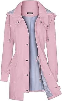 Bloggerlove Rain Jacket Women Lightweight Raincoat Waterproof Windbreaker Striped Climbing Outdoor Hooded Trench Coats S-XXL