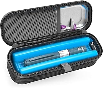 SHBC Eva Upgraded Cold Effect PCM Insulin Pen Carrying Case Portable Medical Cooler Bag For Diabetes Convenient to Changing Needles with Each Injection, Black