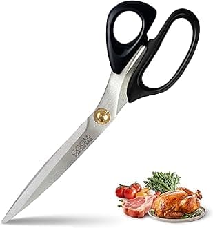 Heavy Duty Multi-Purpose Kitchen Shears 10.23" | Korean BBQ Scissors for Kalbi Chicken Fish Meat Herb Food Scissors | Durable 3T Stainless Steel Dishwasher-Safe Non-Slip Comfort ABS Handle 1Pack_Black