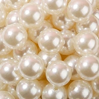 20mm Acrylic Beads 100pcs White Pearl Bead Chunky Bubblegum Beads for DIY Jewelry Making (White Pearl)