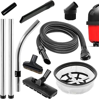 SPARES2GO 1.8m Hose Filter Rods + Full Brush Tools Kit for Numatic Henry Hetty Vacuum Cleaner