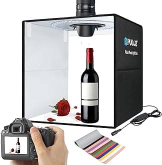 20"/50cm Light Box, PULUZ Large Photo Studio Shooting Tent 200 LED Light CRI≥90 12 Colors Backgrounds Professional Dimmable Photo Booth Product Photography 20x20 inch Light Box Photography