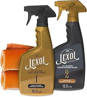 Lexol Trigger Spray Cleaner and Conditioner Kit with 2 Applicators (4 Items) - Foaming Car Leather Cleaner and Conditioner Kit