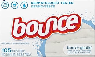 BounceFabric Softener Dryer Sheets, Free and Gentle, 105 Count