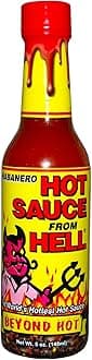 Habanero Spicy Hot Sauce From Hell - 5 oz. - Premium Gourmet Spicy Hot Habanero Sauce for Buffalo Wings, Steaks and Chili – Warning - Try if you Dare!
