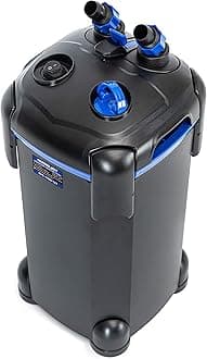 AMOSIJOY 396GPH Ultra-Quiet Canister Filter, 3-Stage External Aquarium Filter with Free Media for Large Fish Tanks and Aquariums
