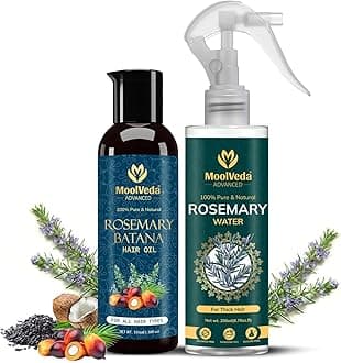 Rosemary Batana Oil & Rosemary Water Combo for Hair Growth By Dr Sebi Sourced From Honduras | Promotes Thicker, Shiny, Stronger & Healthy Hair | Hair Fall Control (100ml, 200ml)